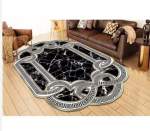 Smte Dream World 3D Printed European Style Rugs Black White With Keychain