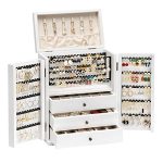 Poyilooo Jewelry Box Organizer Large Jewelry Boxes For Women Great Storage Earring Organizer Display For Necklace Earring Ring B