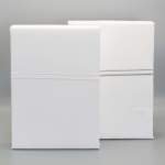 400 Thread Count Sateen Egyptian Cotton Two Line Grey Satin Stitch DUVET COVER SET - White - King 230 X 220CM