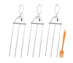 3 Piece Grill Skewers With Basting Brush