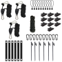 Camping Multi-use Canopy Tent Clip Fastener Kit Tent Pegs Tools Ropes 46 Pk