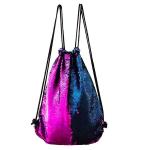 Two Colour Sequin Mermaid Drawstring Bag - Purple blue