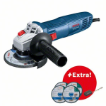 Bosch Professional Gws 700 Grinder With 4X Cutting Discs And 1X Carbon Brush Set