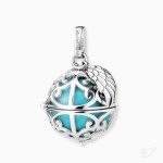 Engelsrufer Whisperer Silver Turquoise Pendant With Mop Effect Sound Ball - M