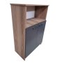 Oxford 3 Shelf 2 Door Book/filing Cabinet 60CM - Sahara & Storm Grey