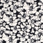 Crepe Georgette Flowers Navy 15218 008