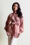 Organza Bow Blouse - 46 Terracotta