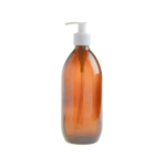 500ML Amber Bottle With 28MM Pump - White