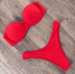Red Underwire Bikini Set - Red - Medium