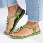 Slingback Trim Sandals - Green silver - 8