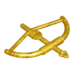 Parts Minifigure Weapon Bow Longbow With Arrow Drawn 4499 - Pearl Gold