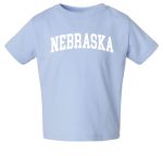 Wild Bobby State Of Nebraska College Style White Fashion Toddler Crew Graphic T-Shirt Light Blue 2T