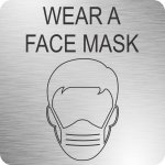 Face Mask Safety Sign 210 X 210MM - Brushed Acp
