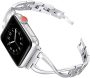 Metal Strap For Apple Watch Band 38MM 40MM Series 6 Se 5 4 3 2 1 Accessories Slim Cross Design With Rhinestones Replacement Brac