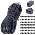 Ztoxlr Phone Extension Cord 100FT Long Phone Cable Line Wire With Standard RJ11 Plug Andincludes Telephone Inline Coupler RJ11 S