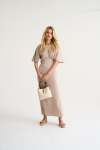Textured Butterfly Dress - Beige XXL