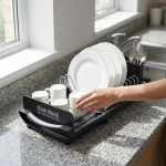 2-TIER Kitchen Dish Drying Rack With Utensil Holder