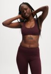 Cotton On Ultra Soft Curved Hem Crop - Deep Red