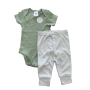 New 3-6M 2PC Green & Grey Bodysuit And Pants - Cuddlesome