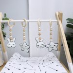 Baby Gym Themed Dangles White Arrow Bunny And Star