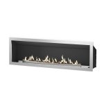 Linear Built-in Flueless Gas Fireplace - 810MM Stainless Steel