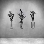 3 Piece Glass Vases With Flowers - Rust Coat L 1000 X H 700MM