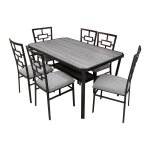 Dining Set 1+6 Brown