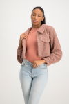 Chloe Cropped Teddy Jacket - Blush - S