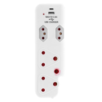 Ellies 4 Way Medium Surge Adaptor With Type C + USB