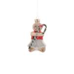 Gingerbread Glass Girl With Red And White Dress 3X5.5X11CM
