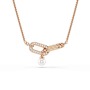 SWAROVSKI Constella Pendant Crystal Pearl Round Cut White Rose Gold-tone Plated