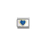 Composable Classic Link Heart Blue Glitter