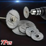 7PCS/SET High-speed Steel Cutting Blade Wood Plastic Copper Aluminum Soft Metal Small Saw Blade 3.2MM Rod Electric Mill Accessor