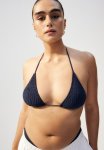 Padded Triangle Bikini Top - Navy Blue