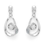 Swirl Drop Earrings With Clear Crystals