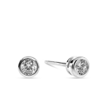 Sterling Silver Cubic Zirconia Kid&apos S Tube Set Stud Earrings