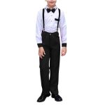 Boys Suits Formal Suspenders Wedding Tuxedos Ring Bearer Outfit Vest And Pants Set With Bow Tie For Teens 3-18 Years
