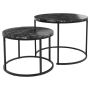 Trends - Two Metal Side Tables With Mdf Melamine Top - Black