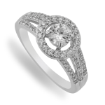 Sterling Silver Cubic Zirconia Floating Soli Halo Ring