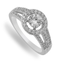 Sterling Silver Cubic Zirconia Floating Soli Halo Ring