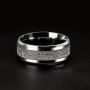 Titanium Steel Ring Men's Rime Pattern Stainless Steel Ring