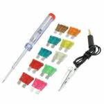 10PC Auto Plug In Fuse With Tester