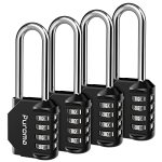 Puroma 4 Pack 2.6 Inch Combination Lock 4 Digit Outdoors Padlock For School Gym Locker Sports Locker Fence Toolbox Case Hasp Sto