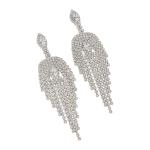 Silver Diamond Inspired Drop Earrings
