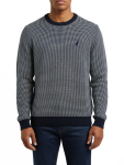 Polo Mens Ls Textured Crew Long Sleeve Knitwear In Navy - Navy 3XL