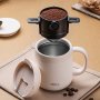 Portable Stainless Steel Coffee Filter Cup - Reusable Foldable Design For Easy Cleaning & Storage Ideal For Home Kitchen Use