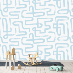 Blue Paint Brush Wallpaper - 1.2M Wide X 3M High Non-adhesive Requires Wallpaper Glue