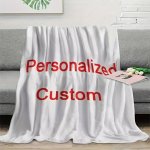 Custom Photo Throw Blanket Personalized Print Flannel Throw For All Seasons Reversible Soft Polyester Knitting Digital Image Pri