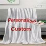 Custom Photo Throw Blanket Personalized Print Flannel Throw For All Seasons Reversible Soft Polyester Knitting Digital Image Printing For Living Room Bedroom Contemporary Multipurpose Blanket