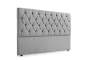 Bella Deep Buttoned Velvet Headboard - Grey - Queen